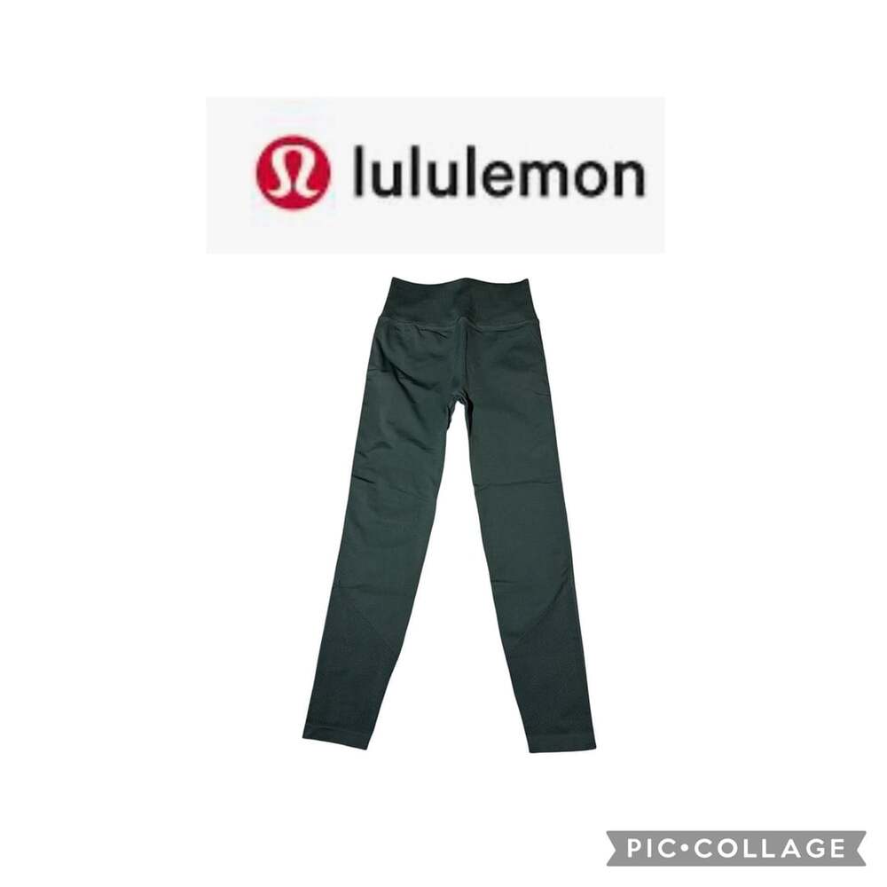Lululemon Leggings Green Ribbed High Rise